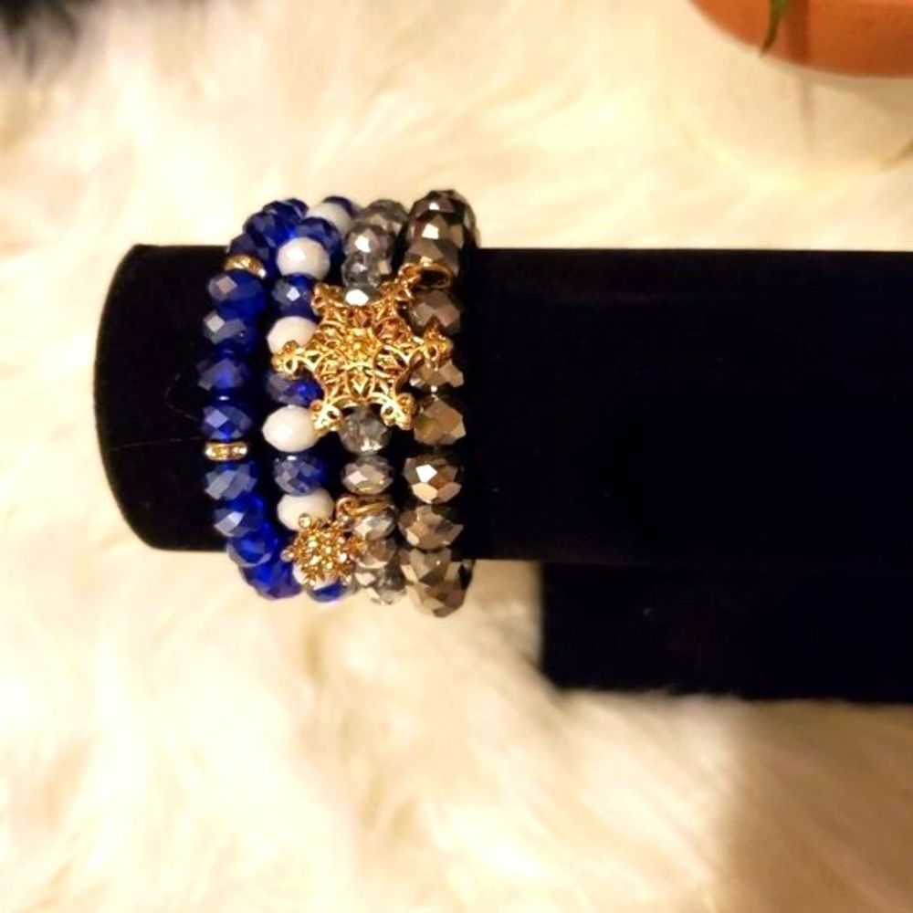 Snowflake Multi Colored Bracelet Beaded Bracelet